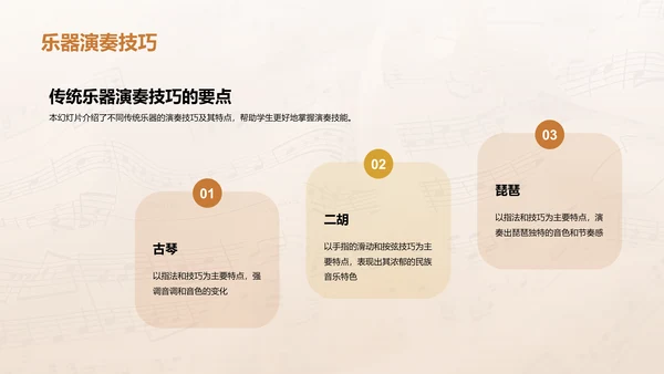 黄色简约传统音乐课程PPT模板