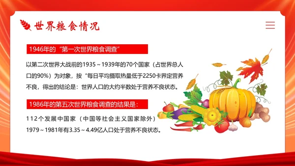 世界粮食日宣传学习世界粮食日主题班会PPT课件