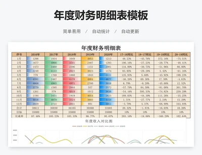 年度财务明细表模板