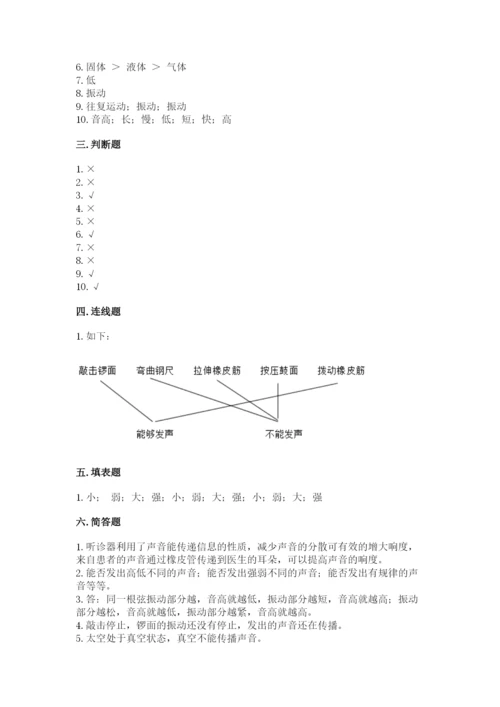 教科版科学四年级上册第一单元声音测试卷附完整答案（典优）.docx