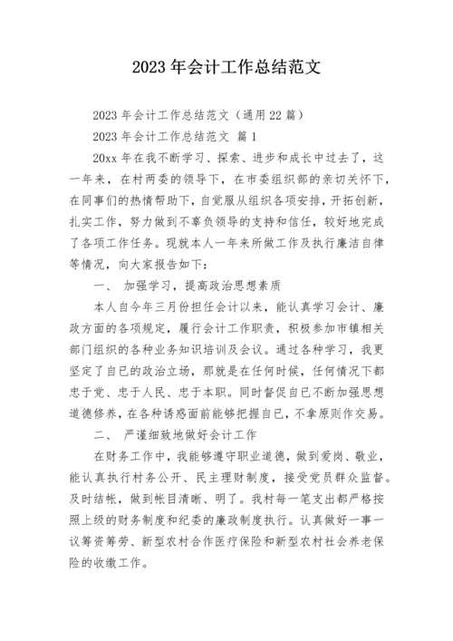 2023年会计工作总结范文.docx