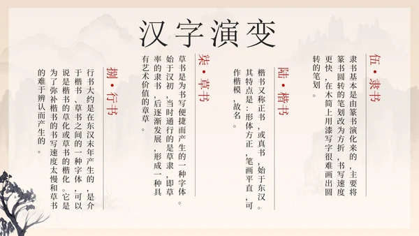 黑色中国风有趣的汉字带内容PPT模板