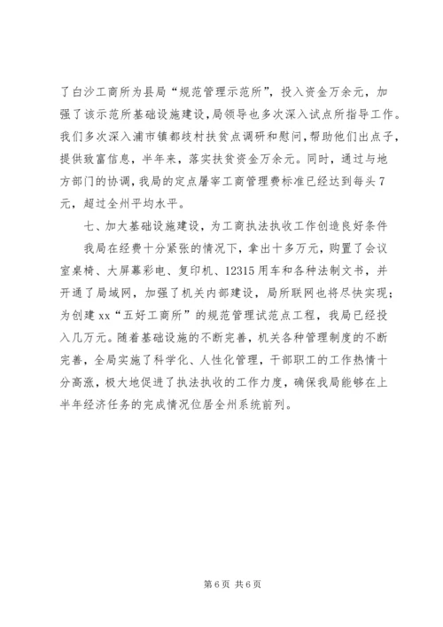 县工商局上半年执收工作情况汇报 (8).docx