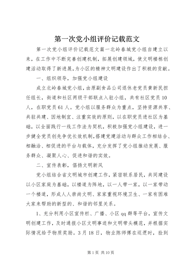 第一次党小组评价记载范文.docx