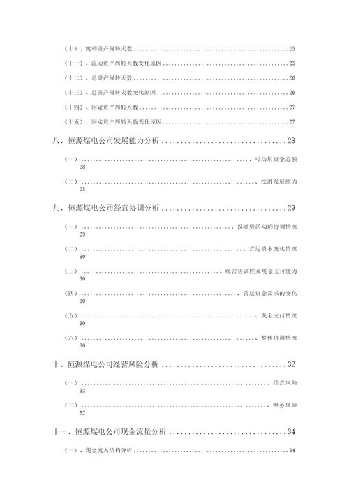 恒源煤电公司2021年二季度财务分析研究报告