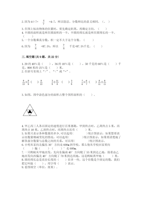 小学六年级上册数学期末测试卷（实用）word版.docx