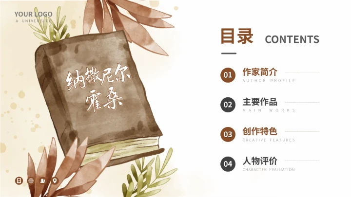 纳撒尼尔霍桑文学作家名人介绍人物PPT