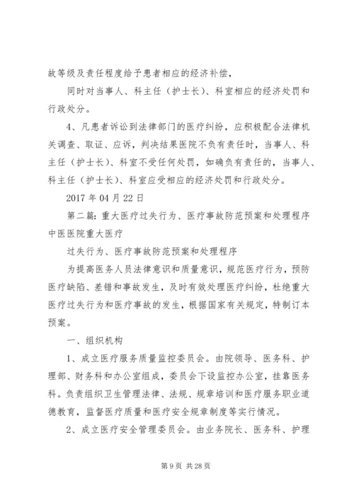 重大医疗过失行为、医疗事故防范预案和处理程序.docx
