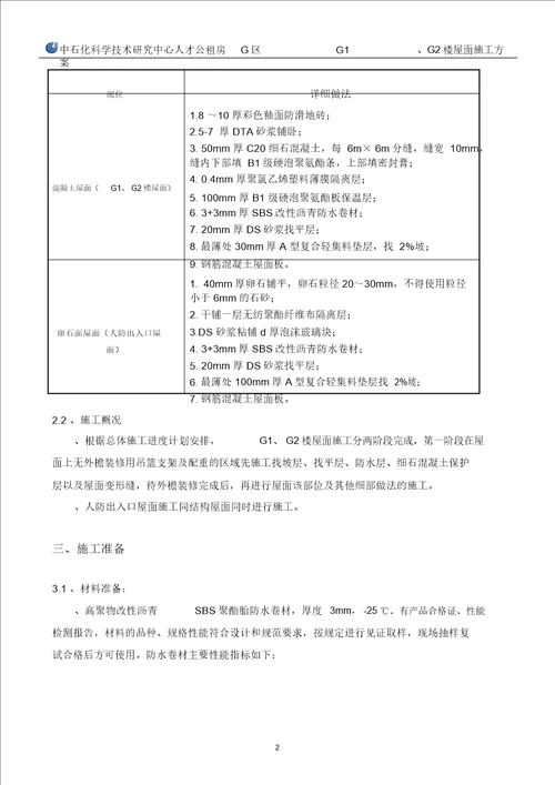 屋面施工组织设计