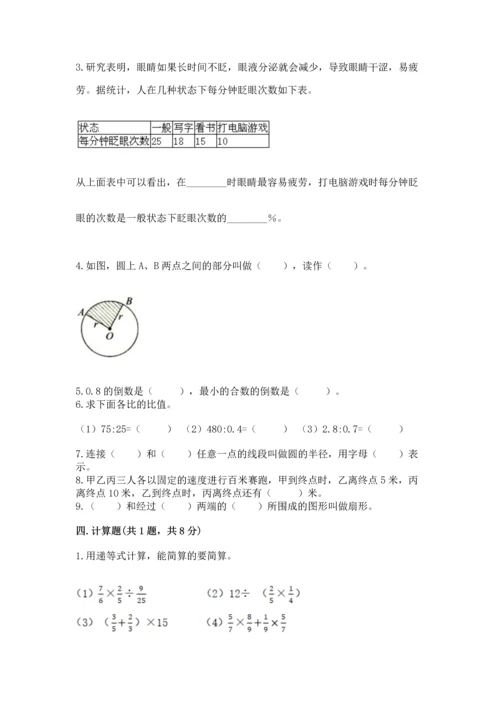 小学数学六年级上册期末测试卷【考点提分】.docx