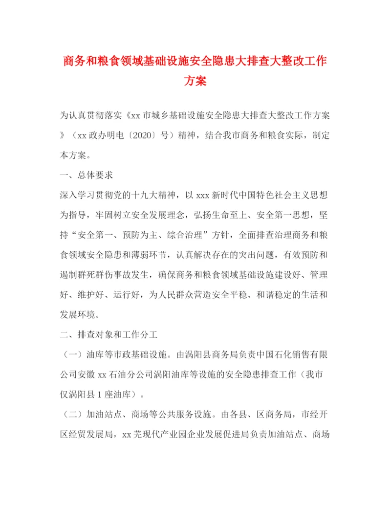 精编之商务和粮食领域基础设施安全隐患大排查大整改工作方案.docx