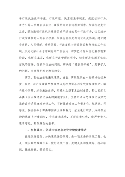 【讲话致辞】在全县2022年依法行政领导小组工作会议上的讲话发言材料.docx