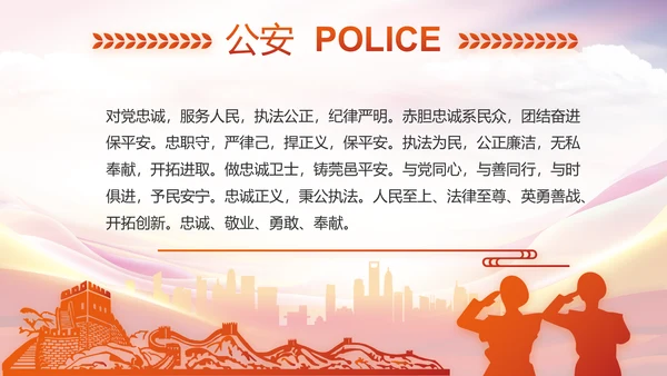 红色大气公安警察培训动态PPT