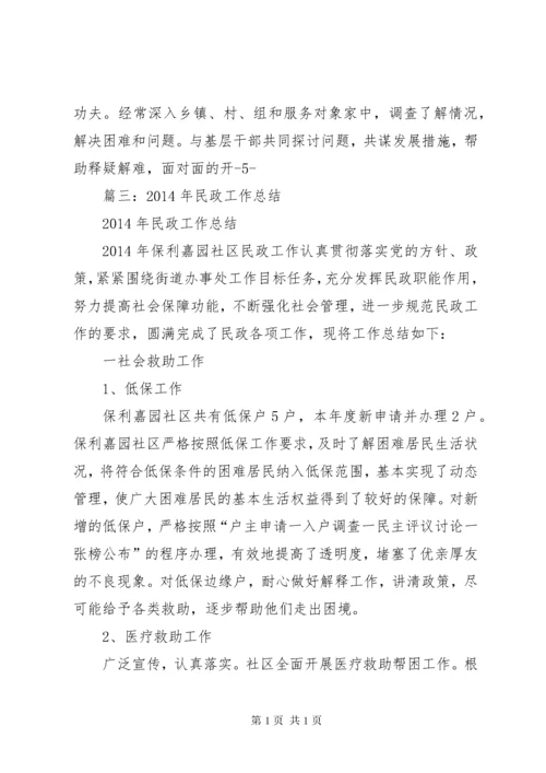 民政工作个人工作总结.docx