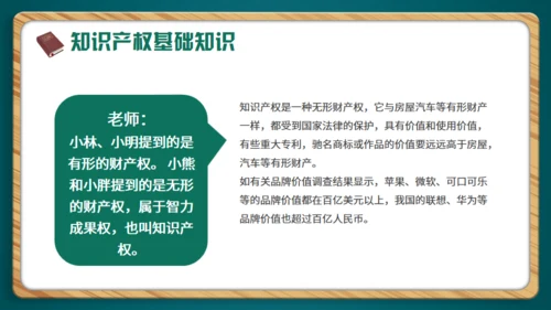 小学生知识产权科普通用PPT绿色模板
