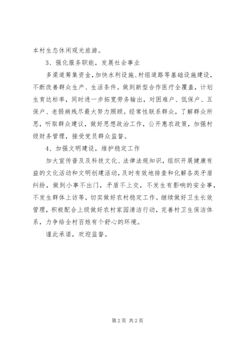村党支部书记创先争优承诺书.docx