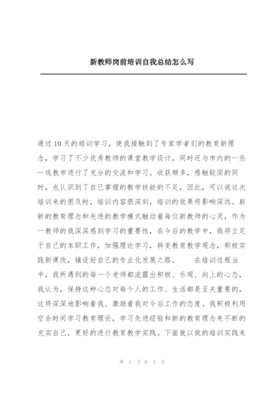 新教师岗前培训自我总结怎么写.docx