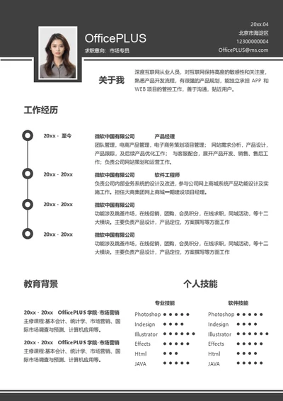 医护亮点版简历模板