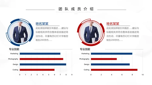 2021红蓝简约2021市场部年终总结新年计划述职报告PPT