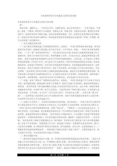 在加强领导班子自身建设方面存在的问题.docx