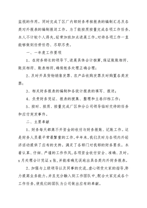 公司财务人员年终总结汇报多篇