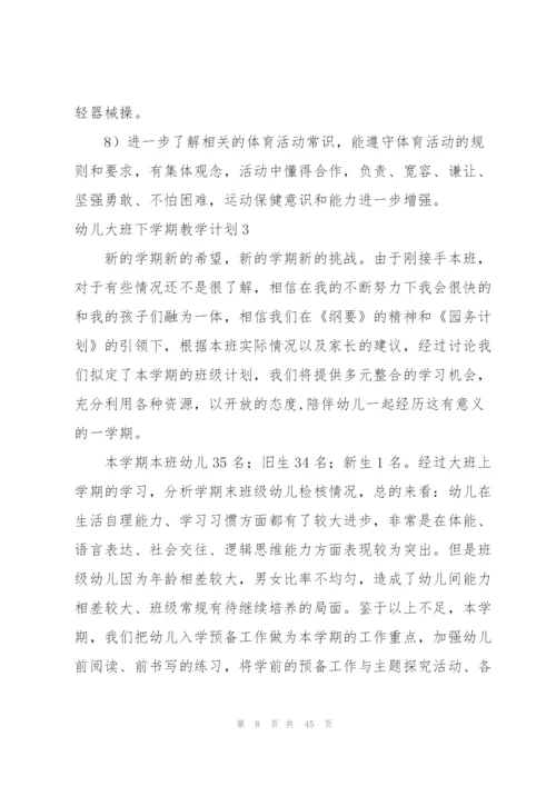 幼儿大班下学期教学计划汇编11篇.docx