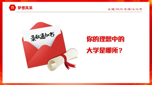 红色大气励志奋战30天扶摇九万里高考倒计时30天主题班会PP