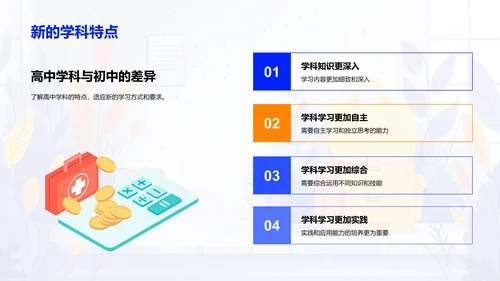 高中生活适应指南PPT模板