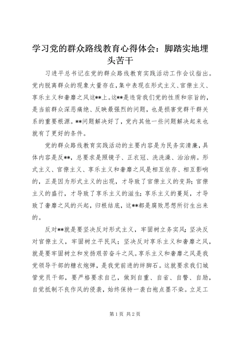 学习党的群众路线教育心得体会：脚踏实地埋头苦干.docx