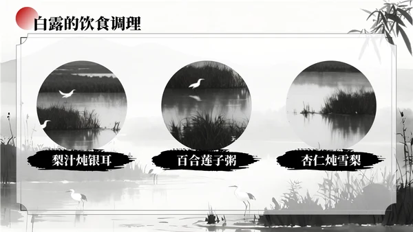 黑白色中国风白露节气学校主题班会PPT模板