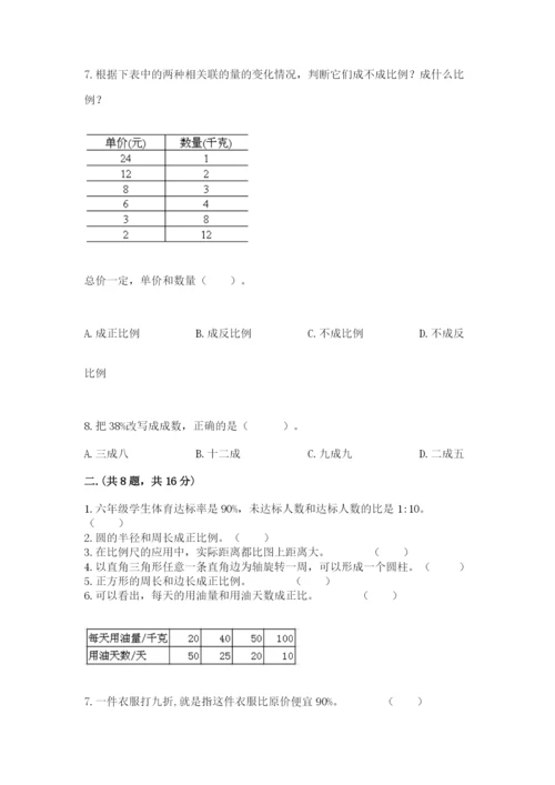 人教版六年级数学小升初试卷精品【夺分金卷】.docx