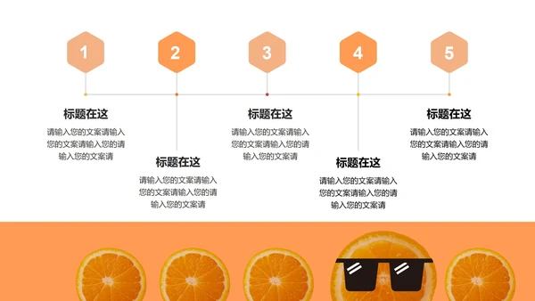 小清新橙子答辩ppt模板