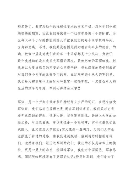 军训心得体会大学5篇通用.docx