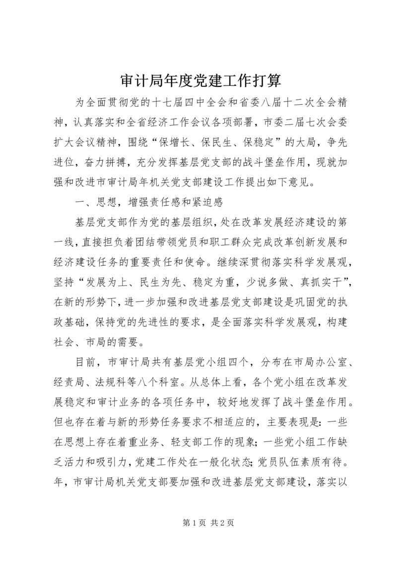 审计局年度党建工作打算 (2).docx