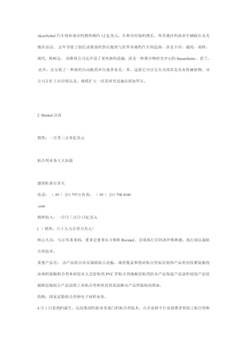 新版世界十大涂料品牌公司年度专项报告.docx