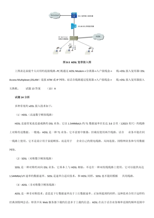 2023年软考网络工程师广域网和接入网练习题及答案.docx