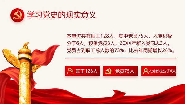 红色大气党建党支部年终述职报告PPT