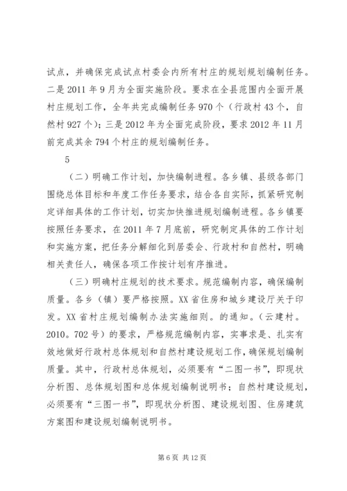 张副县长在村庄规划编制动员大会上的讲话.docx