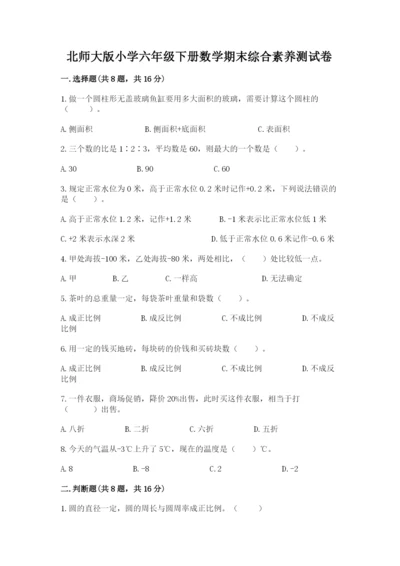 北师大版小学六年级下册数学期末综合素养测试卷精品（名师推荐）.docx