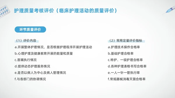 蓝色简约护理质量标准管理PPT模板宣传PPT动态PPT质量管理