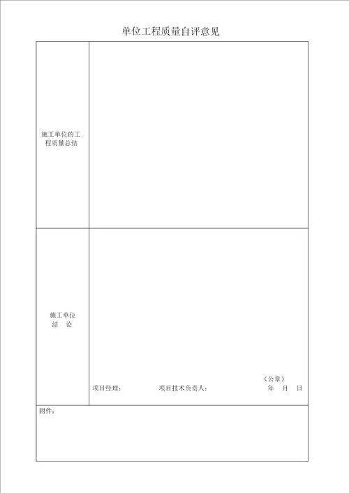 施工单位工程质量合格报告