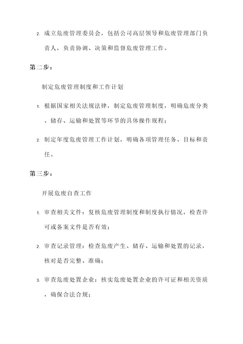 企业危废自查自纠方案