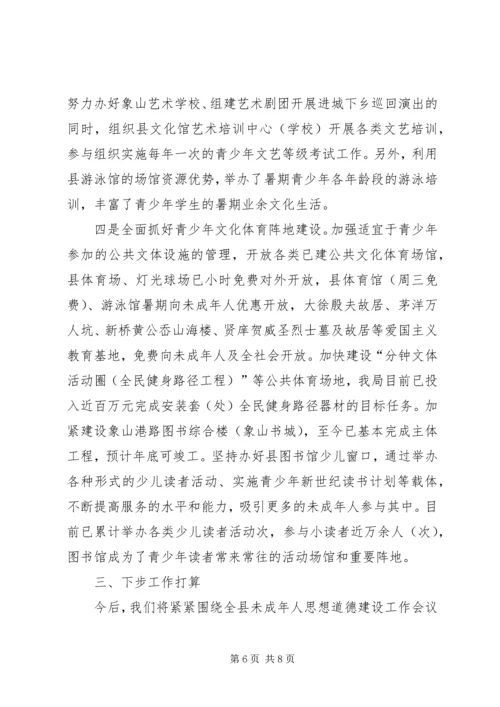 县文体局二○○四年未成年人思想道德建设工作情况汇报.docx
