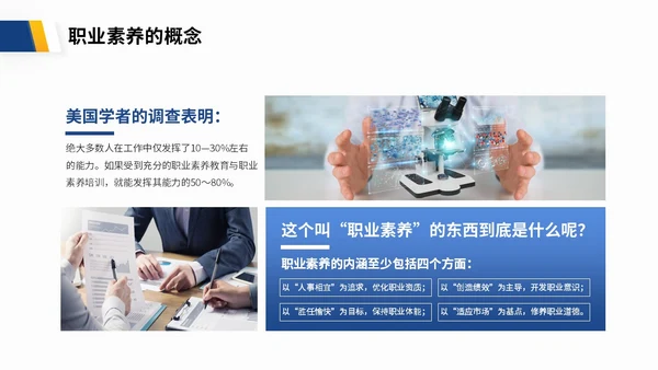 蓝色渐变商务风企业员工职业道德培训商务PPT模板