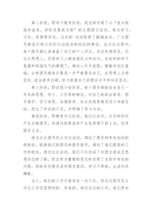 团支部团员民主评议工作总结.docx