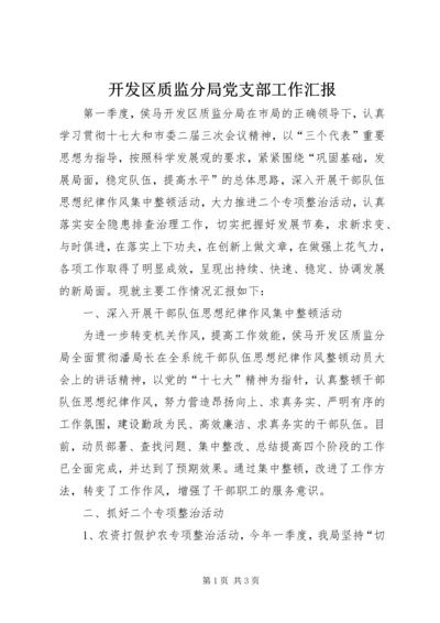 开发区质监分局党支部工作汇报 (4).docx