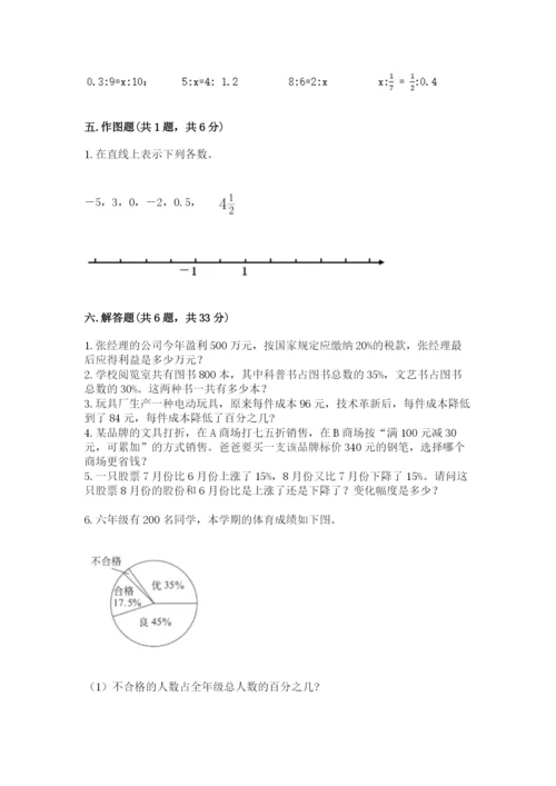 北师大版小学六年级下册数学期末综合素养测试卷【夺分金卷】.docx