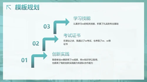 绿色简约小清新白底大学生自我介绍PPT模板