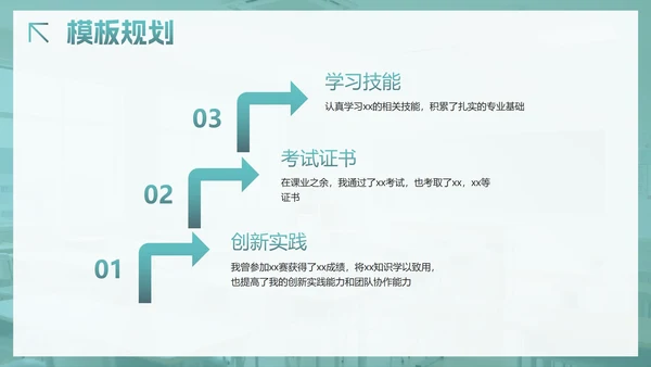 绿色简约小清新白底大学生自我介绍PPT模板