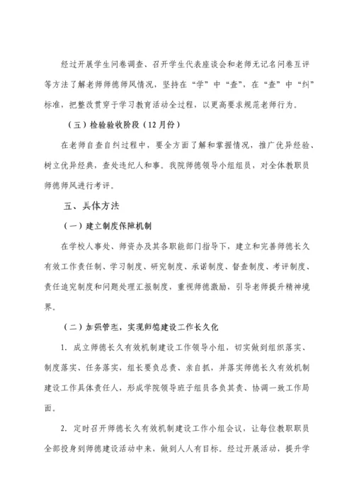 学院师德建设实施专业方案和工作专项计划.docx